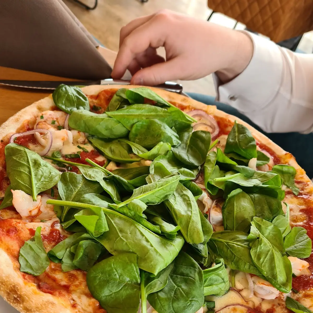 Pizza Mit Shrimps U Gemüse