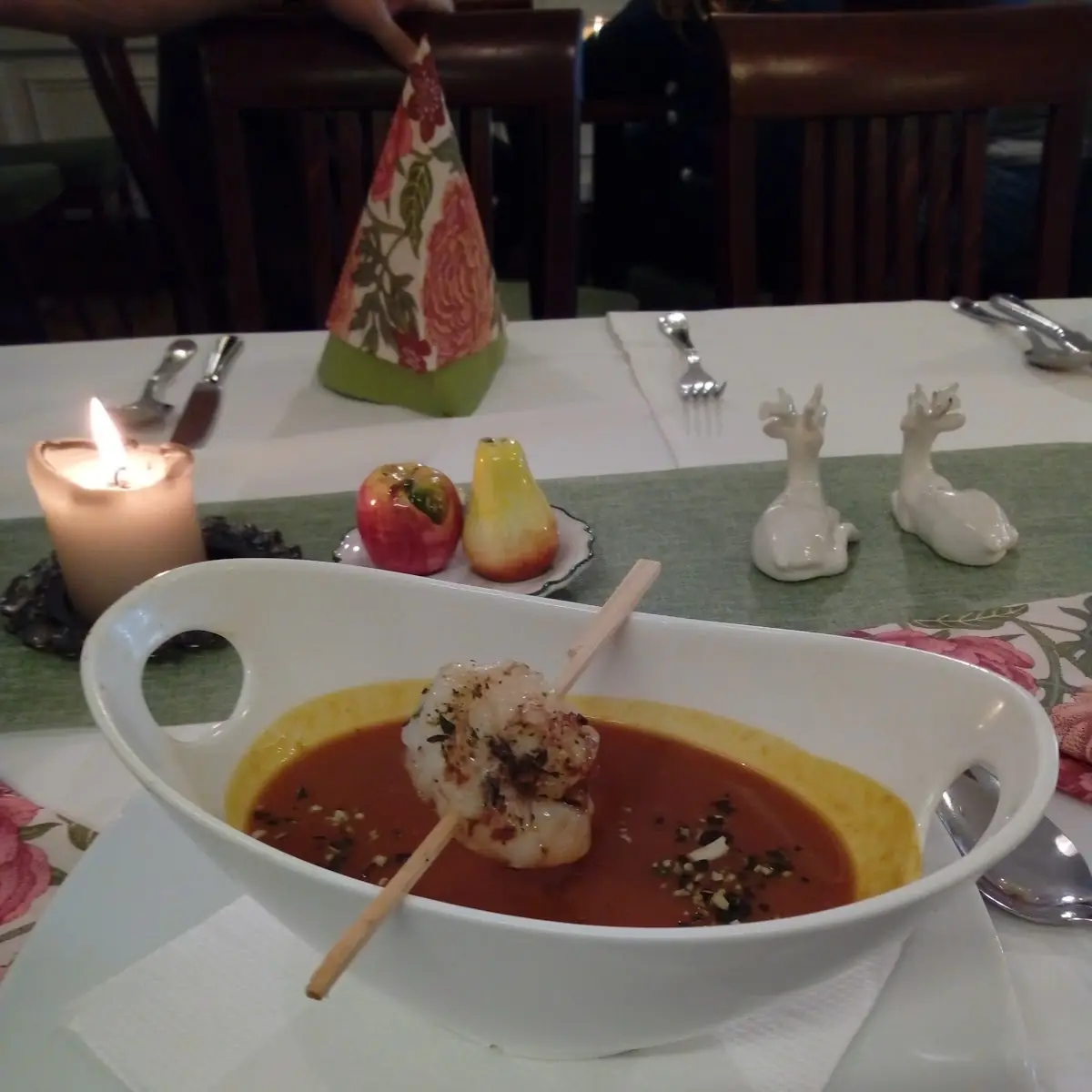 Kürbiscremesuppe Mit Garnelen Curry