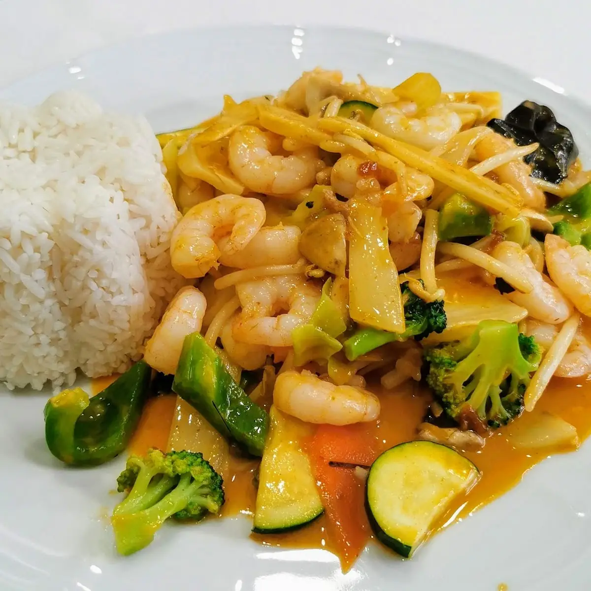 Wok Gemüse Mit Shrimps
