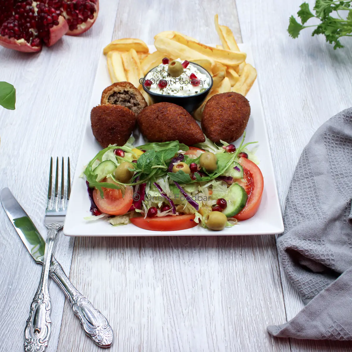 Falafel Teller Mit Pita Brot