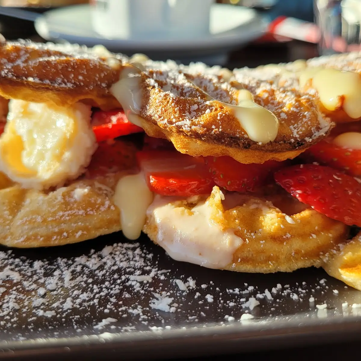 Individuelle Waffel Mit Nutella