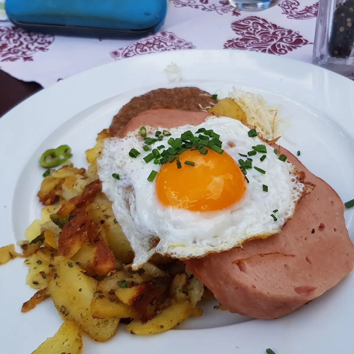 Bratkartoffeln Mit Spiegeleier Und Speck
