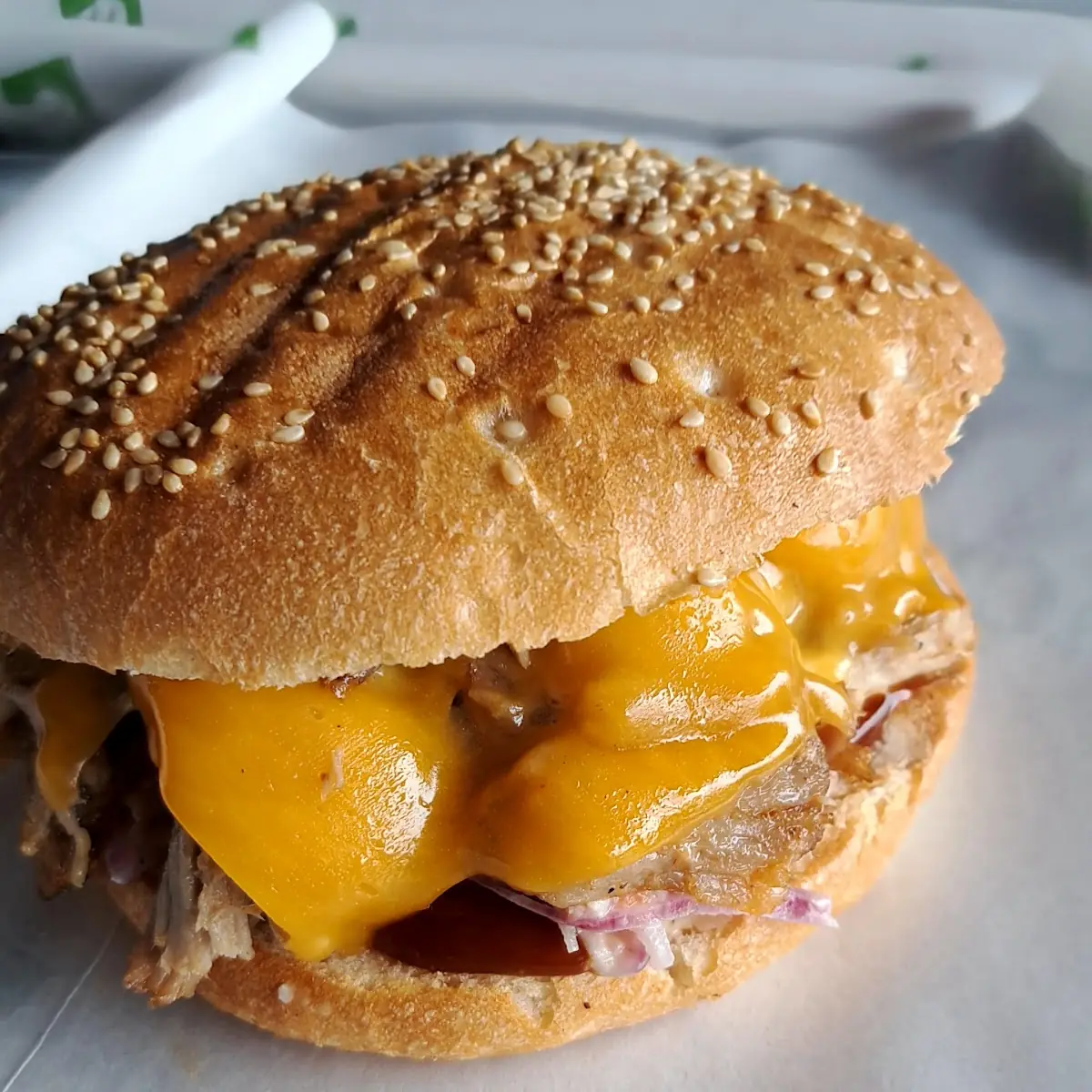 Pulled Pork Cheese Burger