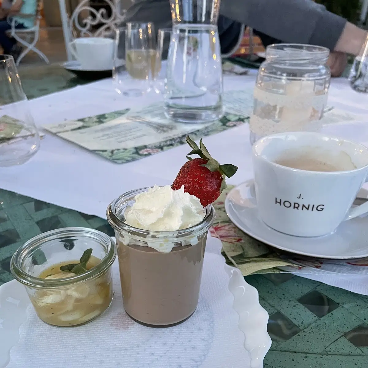 Chocolate Mousse with Caramel Asparagus