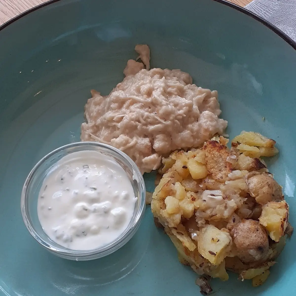 Apfelkren Kartoffelgratin Schnittlauchsosse Mit Joghurt