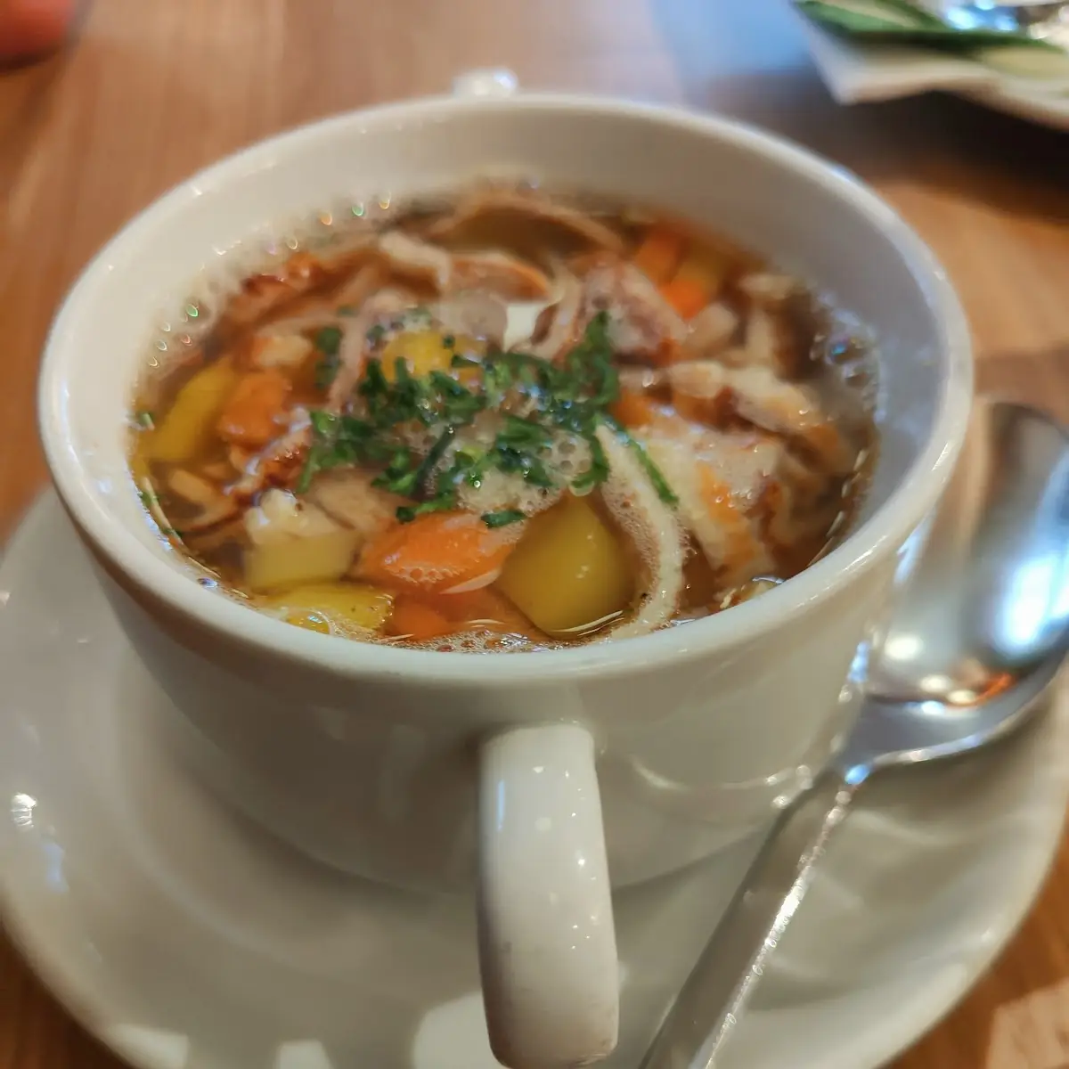 Beef Soup with Pancakes