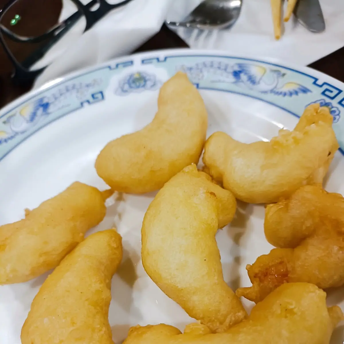 Gebackene Garnelen Tempura