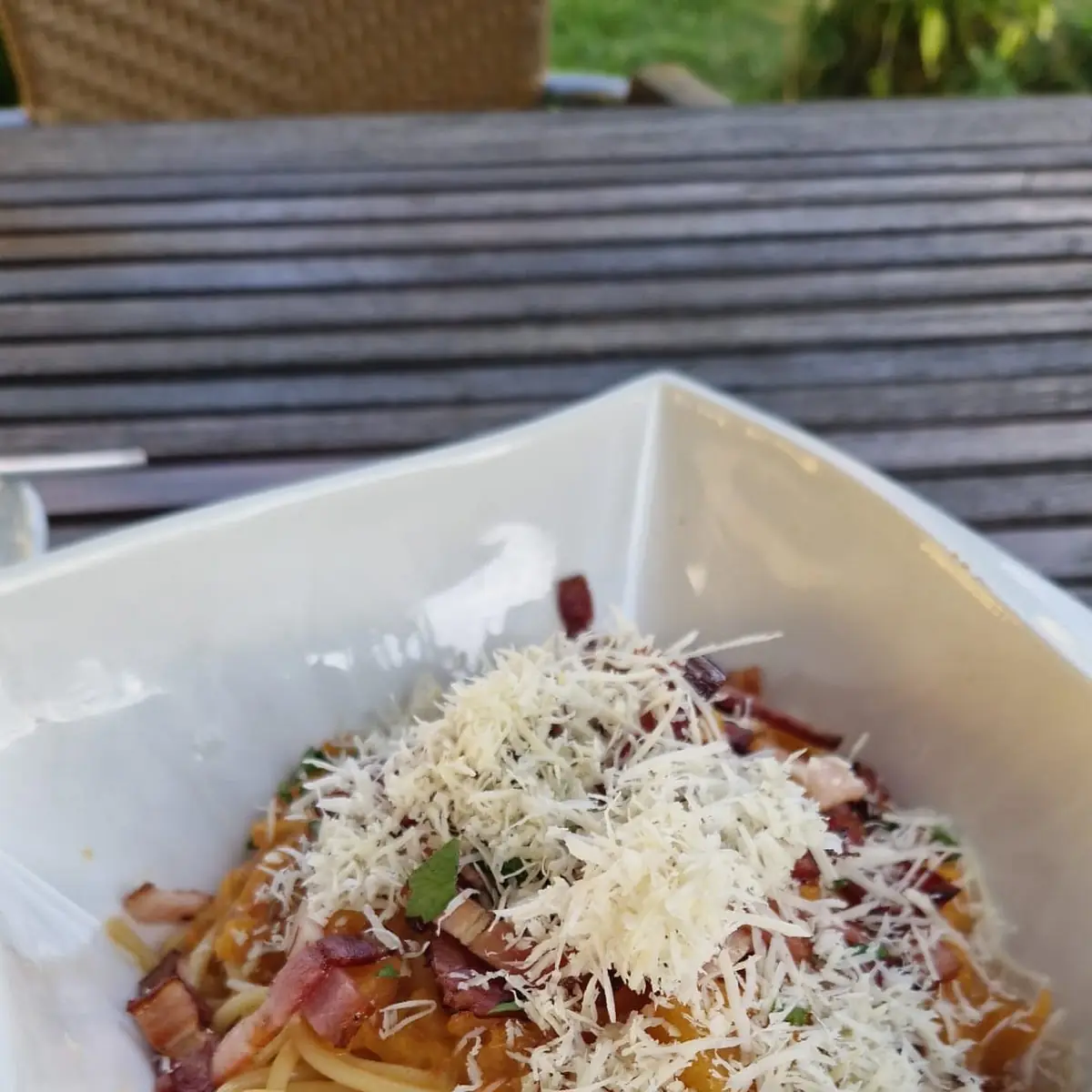 Spaghetti Mit Kürbis Und Speck