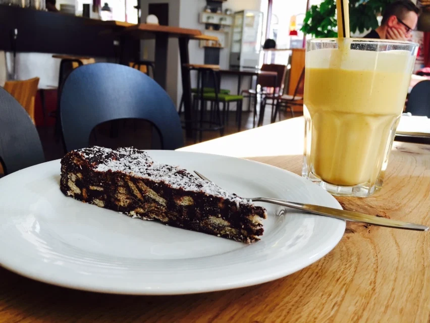 Chocolate Coconut Cake with Mango Lassi