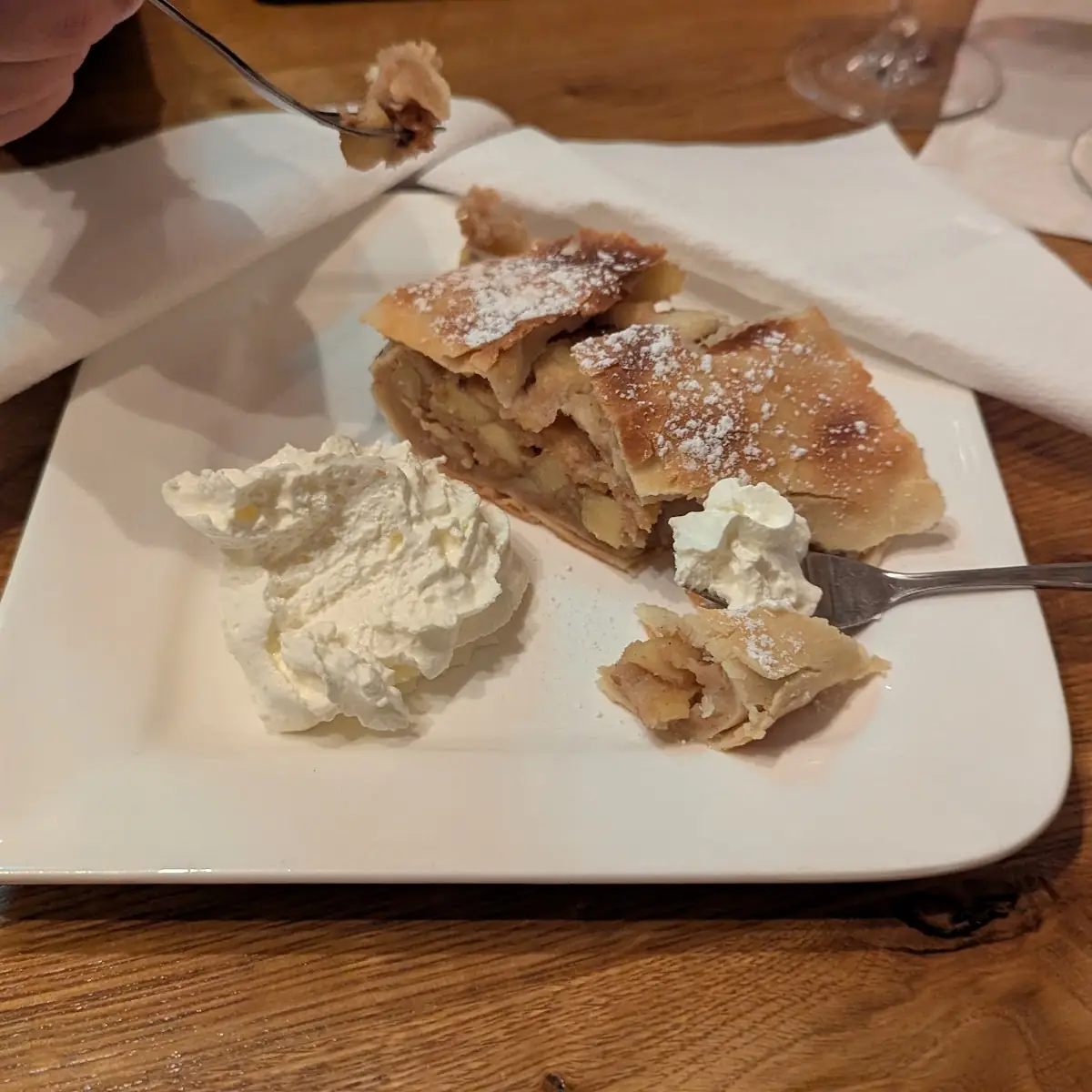 Apple Strudel with Cream
