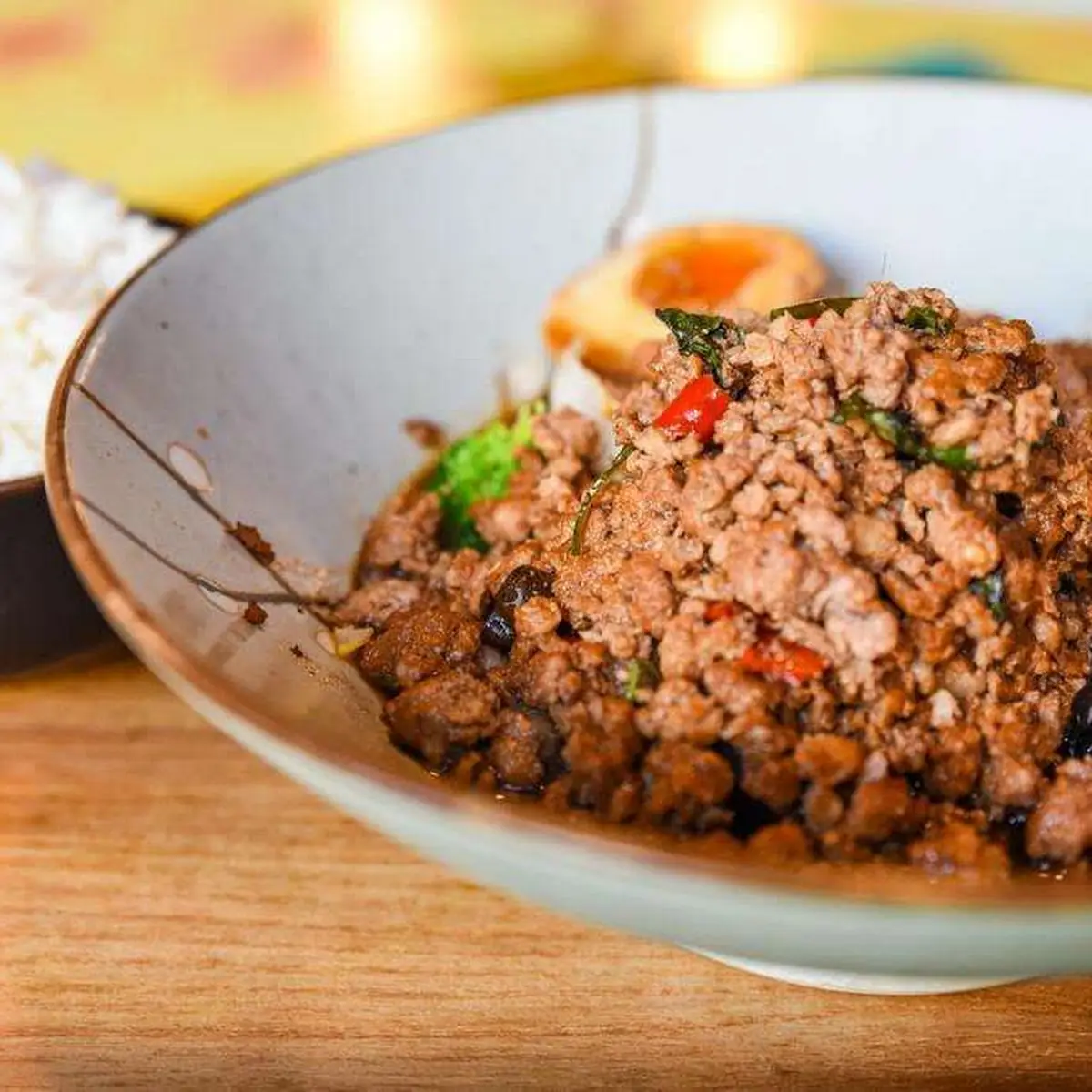 Reisbowl Faschiertes Mit Chili Basilikum