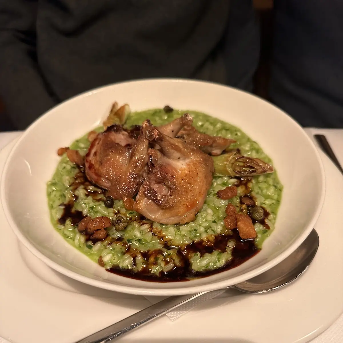 Quail with Wild Garlic Risotto