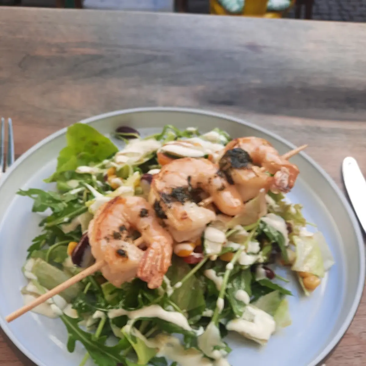 Gemischter Salat Mit 3 Shrimps