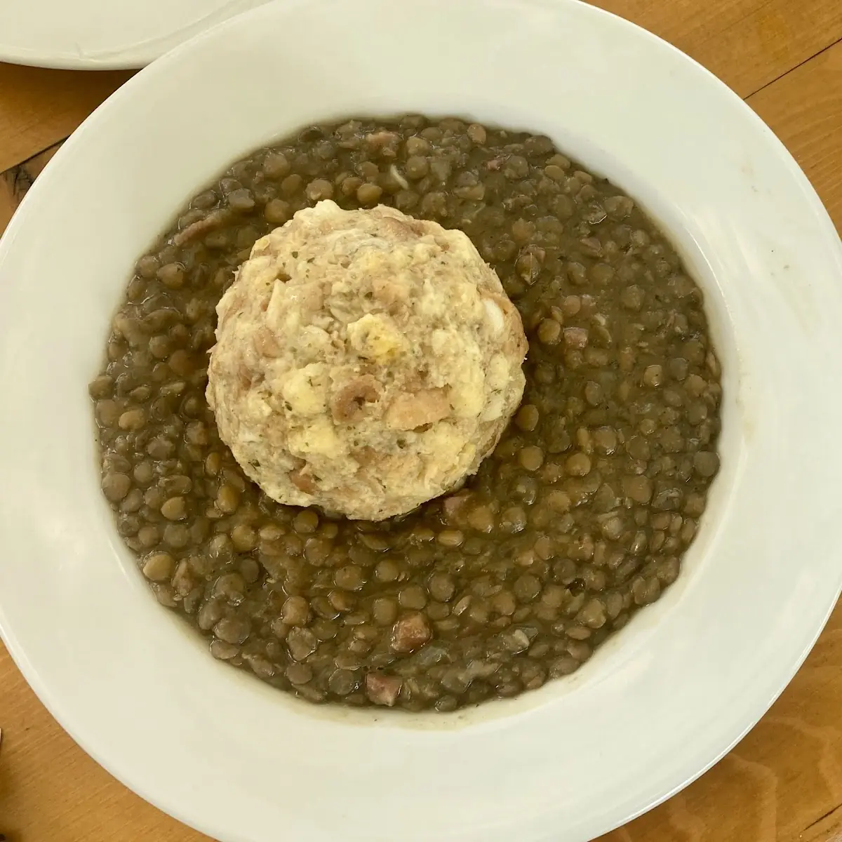 Specklinsen Mit Knödel