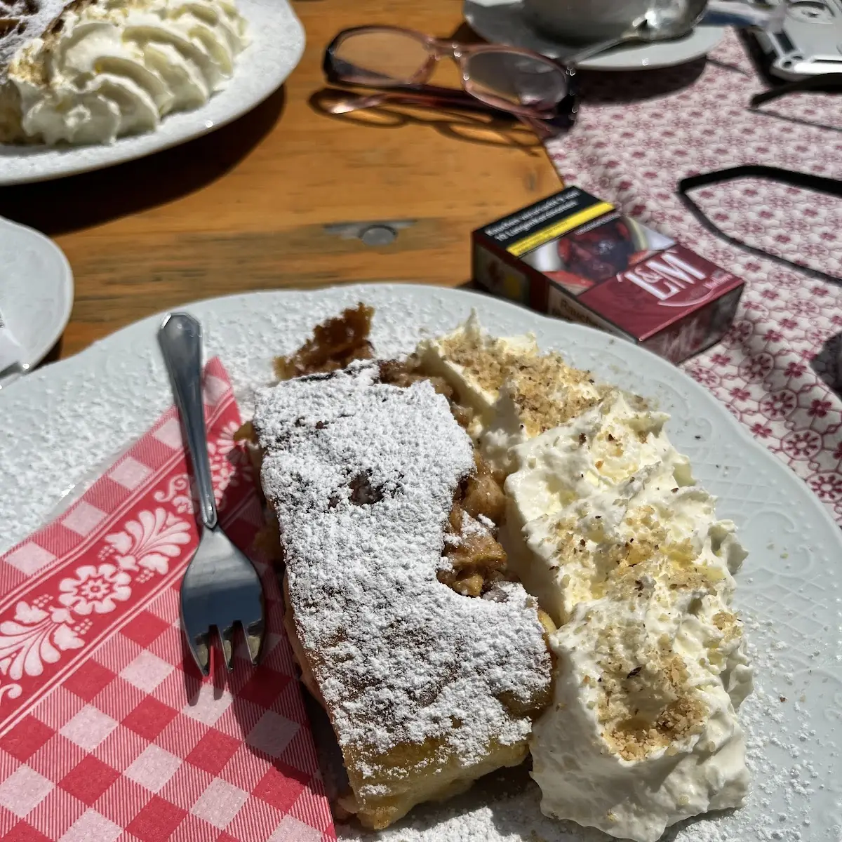 Homemade Apple Strudel with Cream