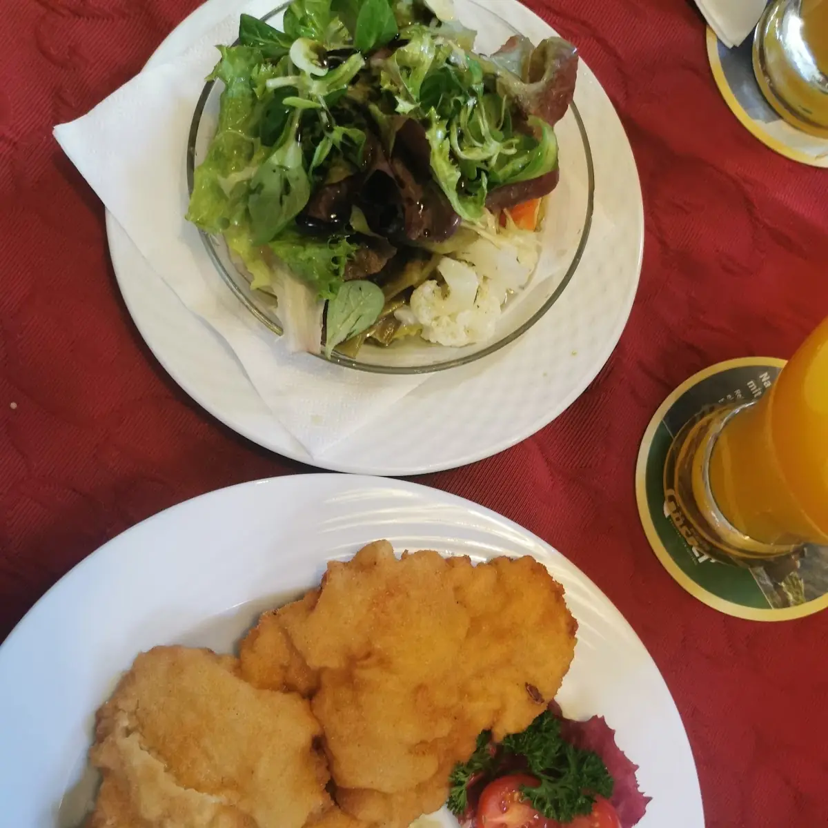 Schweine Schnitzel Mit Reis Und Salat