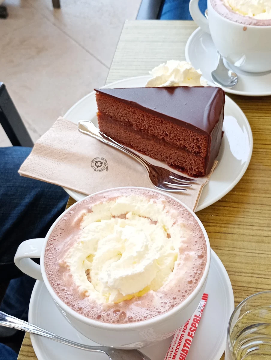 Kakao Mit Schlag Und Sachertorte