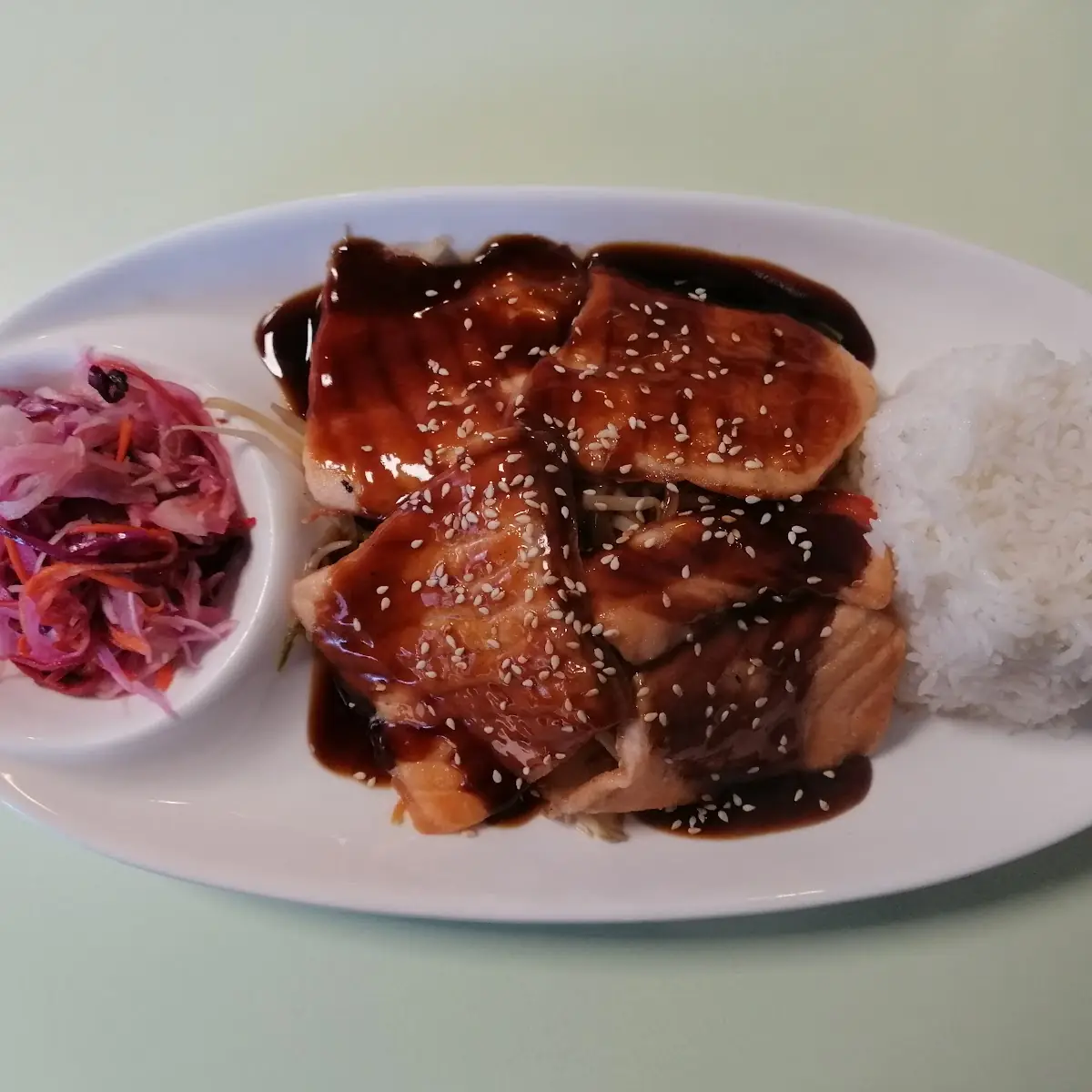Lachs Teriyaki Reisschale