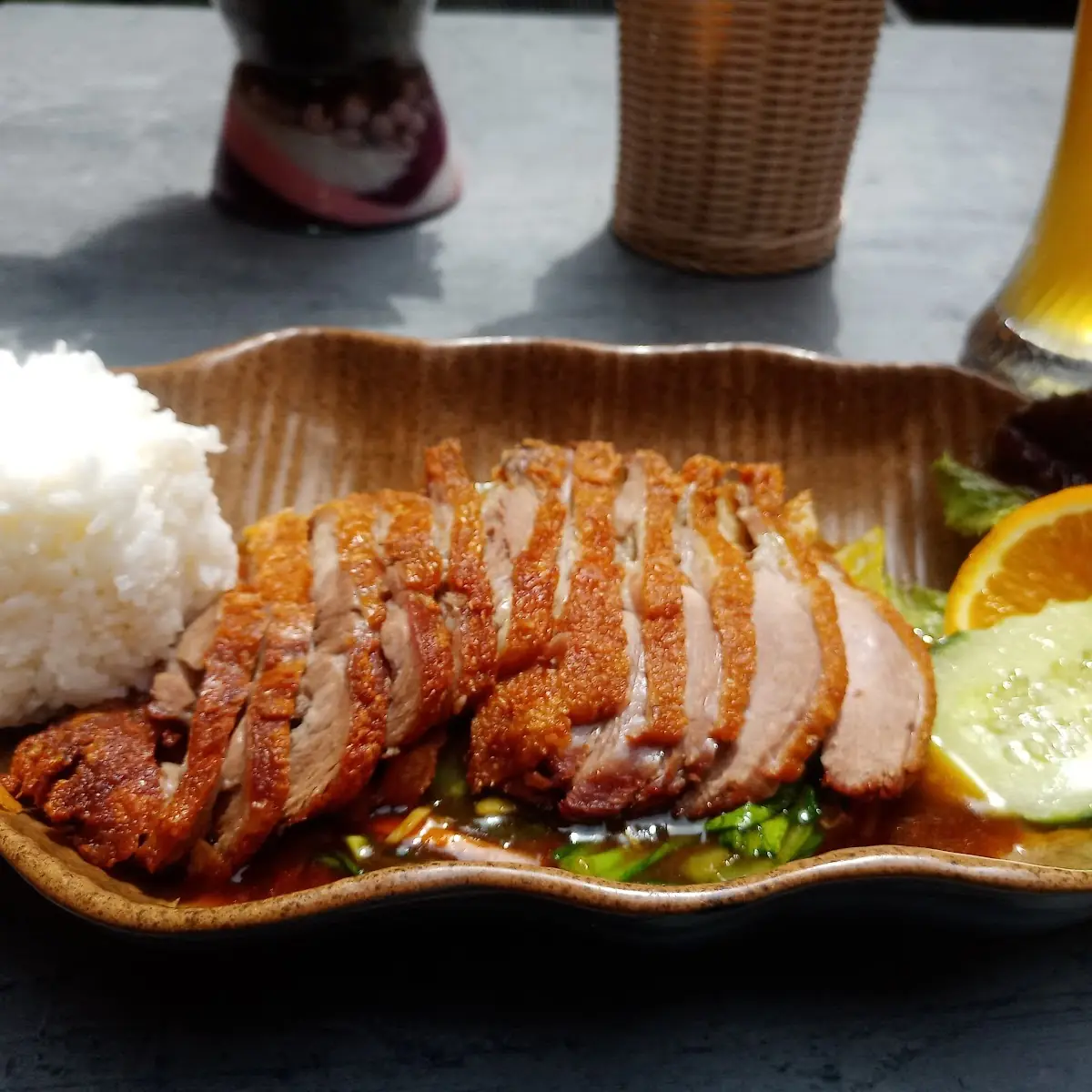 Ente Auf Gemüse Mit Reis
