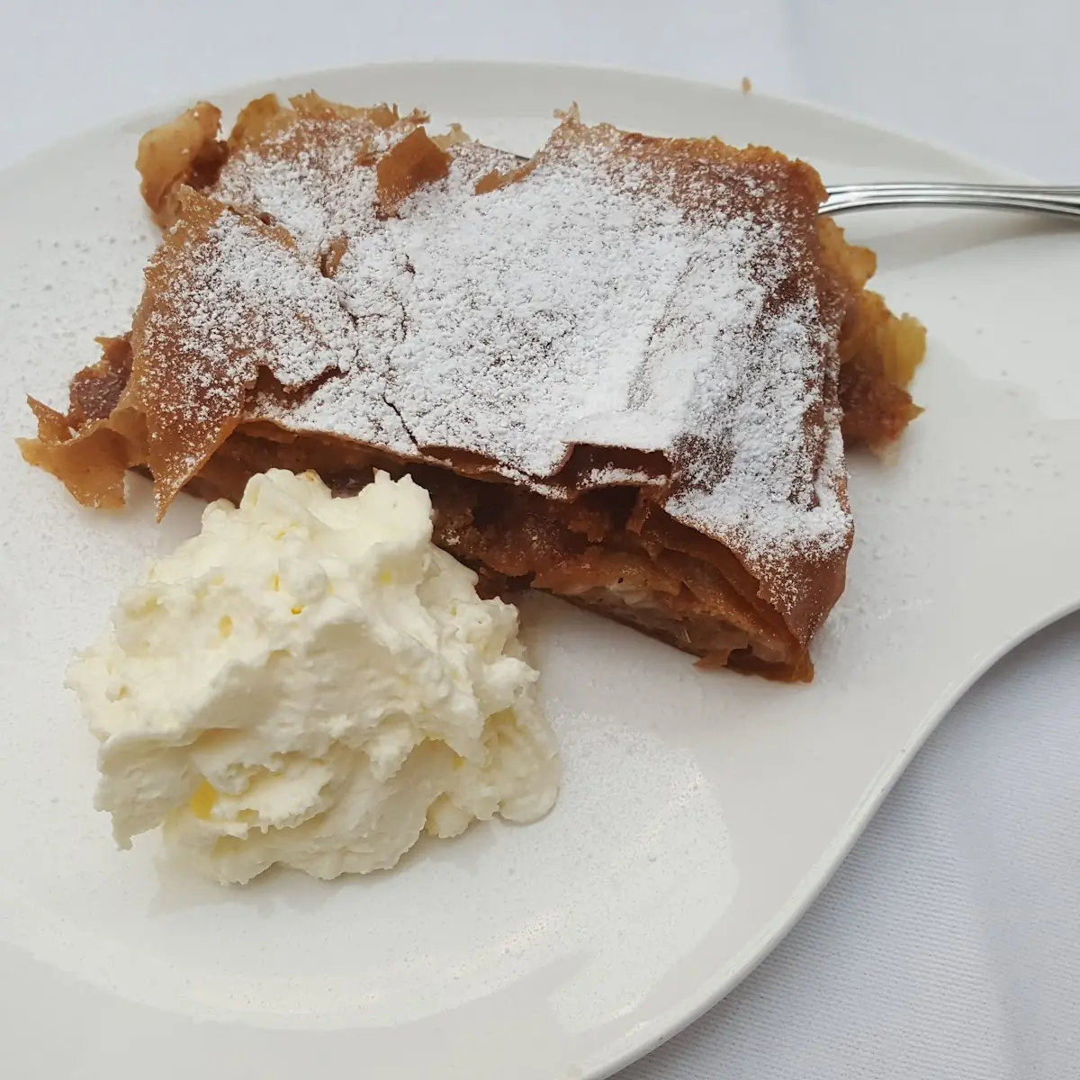 Apple Strudel with Whipped Cream A