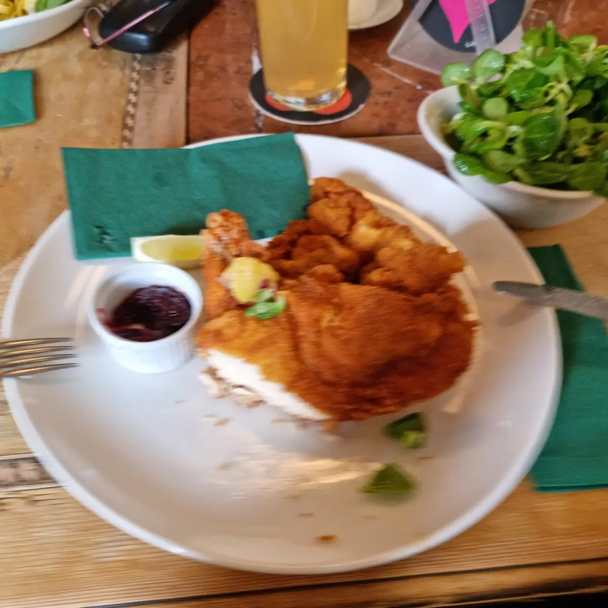 Halbes Backhendl