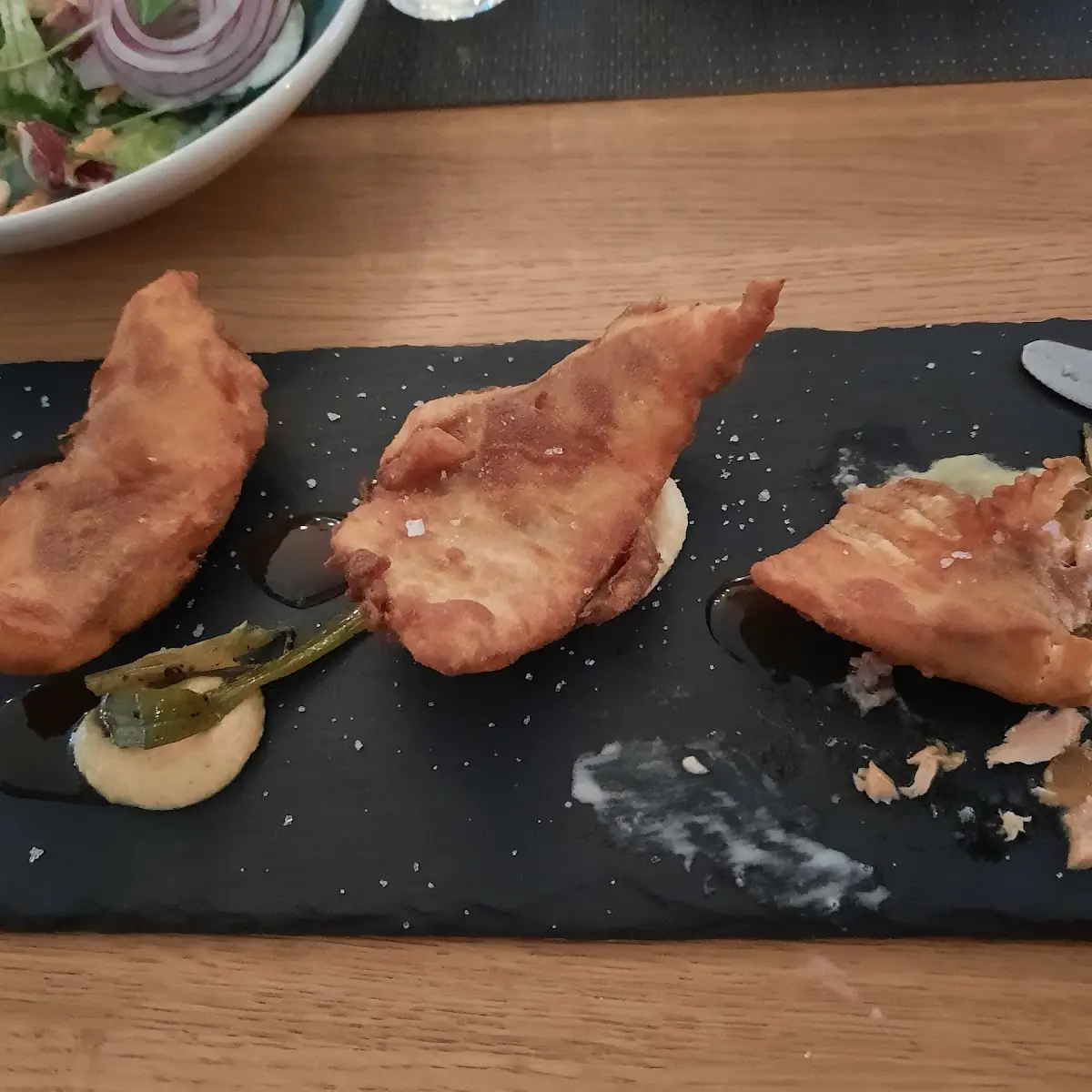 Gebackener Lachs Auf Erbsenpürree