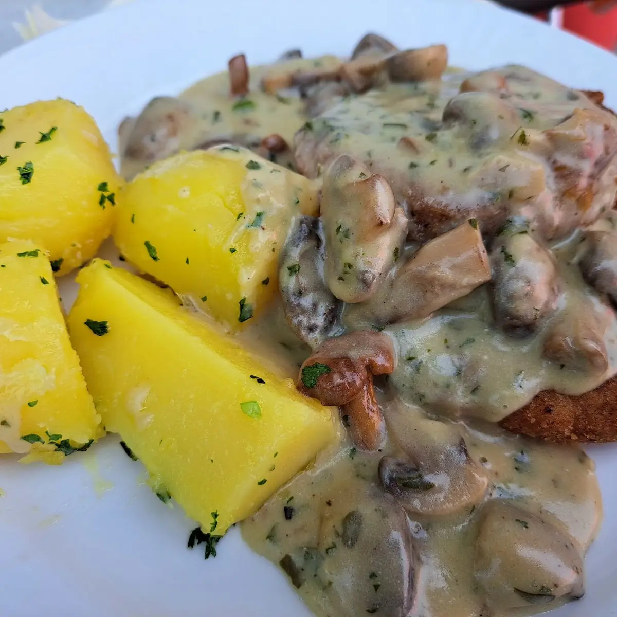 Gemüseschnitzel Mit Schwammerlsauce