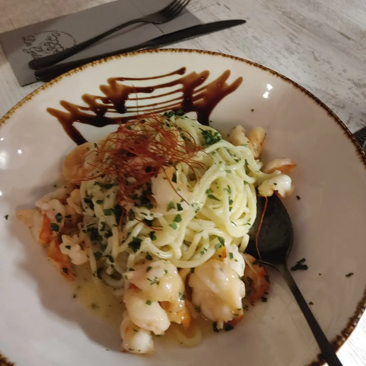 Spaghetti Aglio E Olio Mit Garnelen