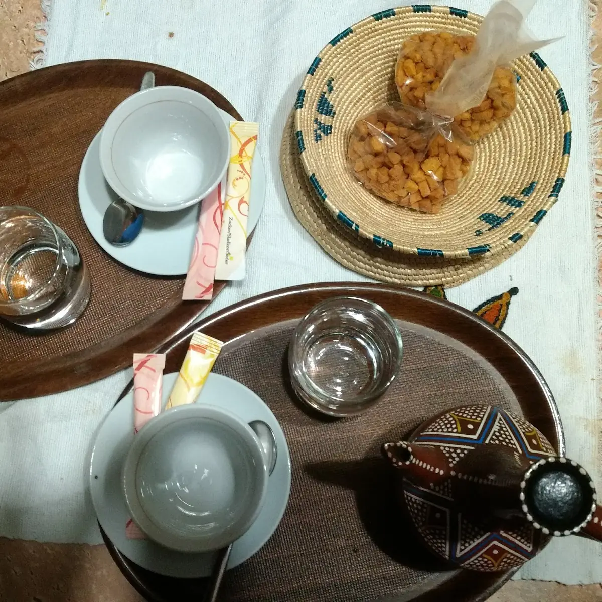 Traditional Ethiopian Coffee with Biscuits