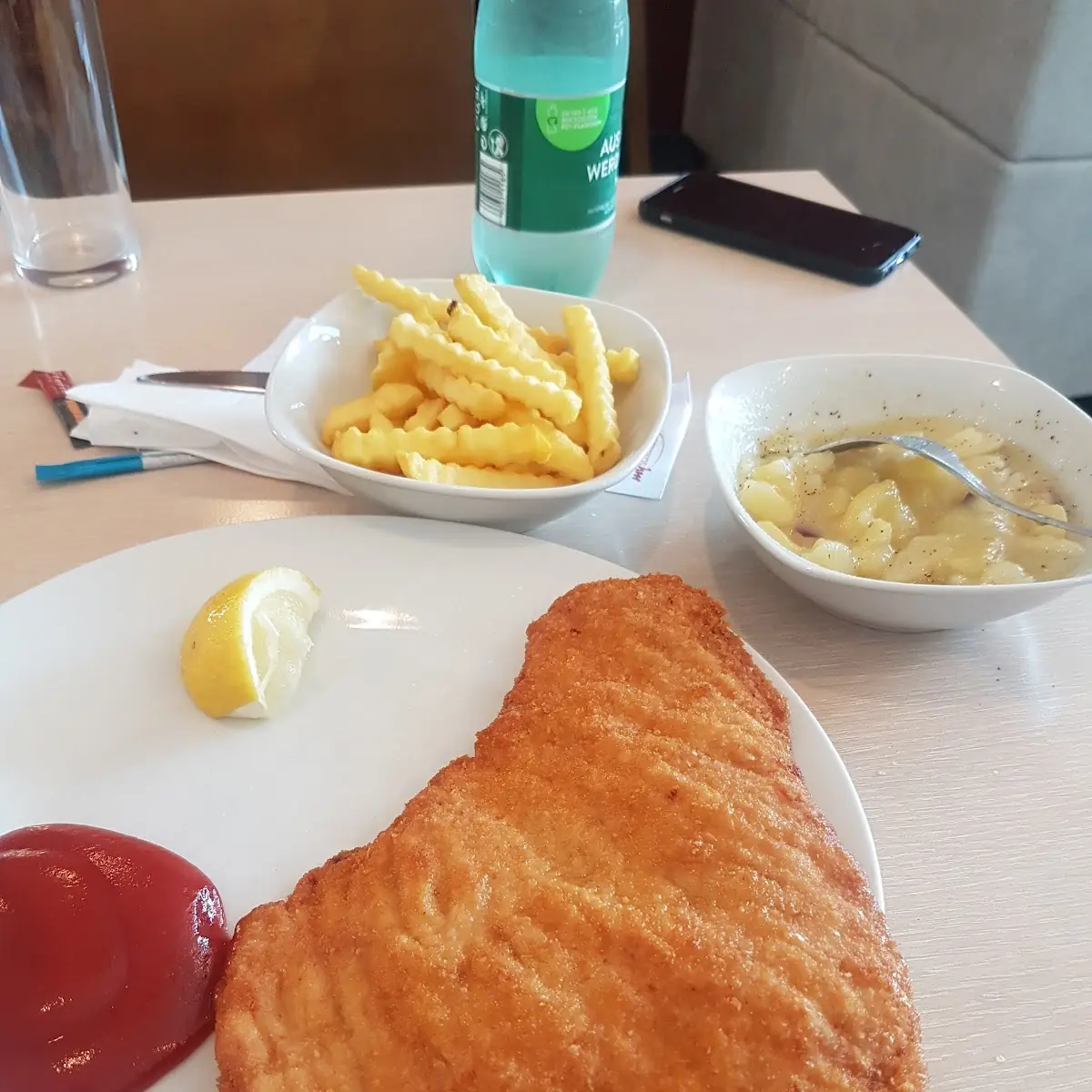 Schnitzelteller Mit Pommes Frittes