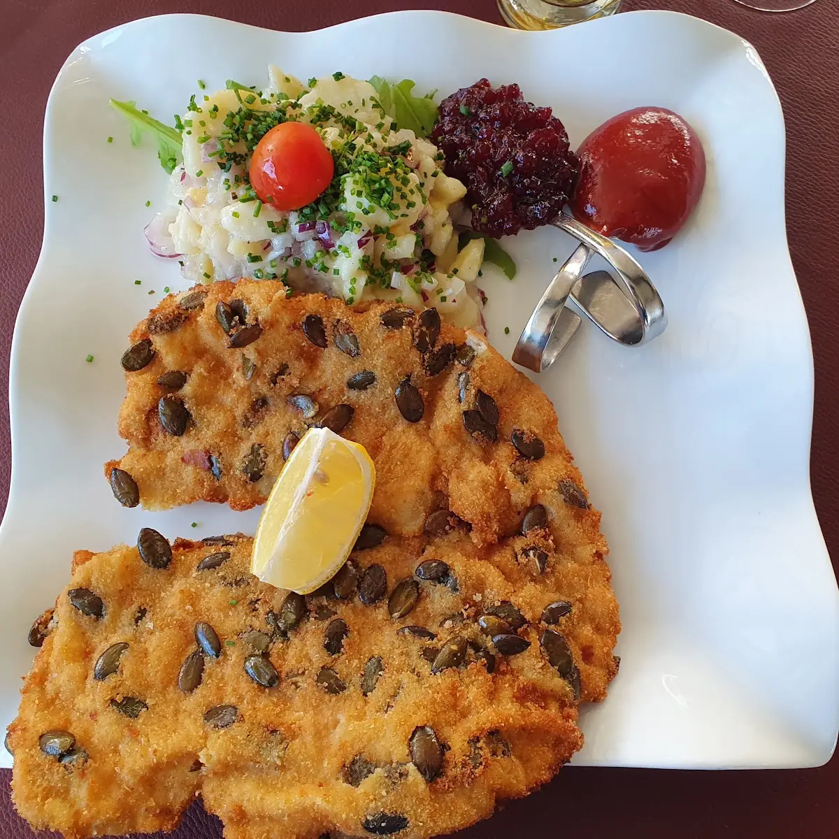 Kürbisschnitzel Mit Kartoffelsalat