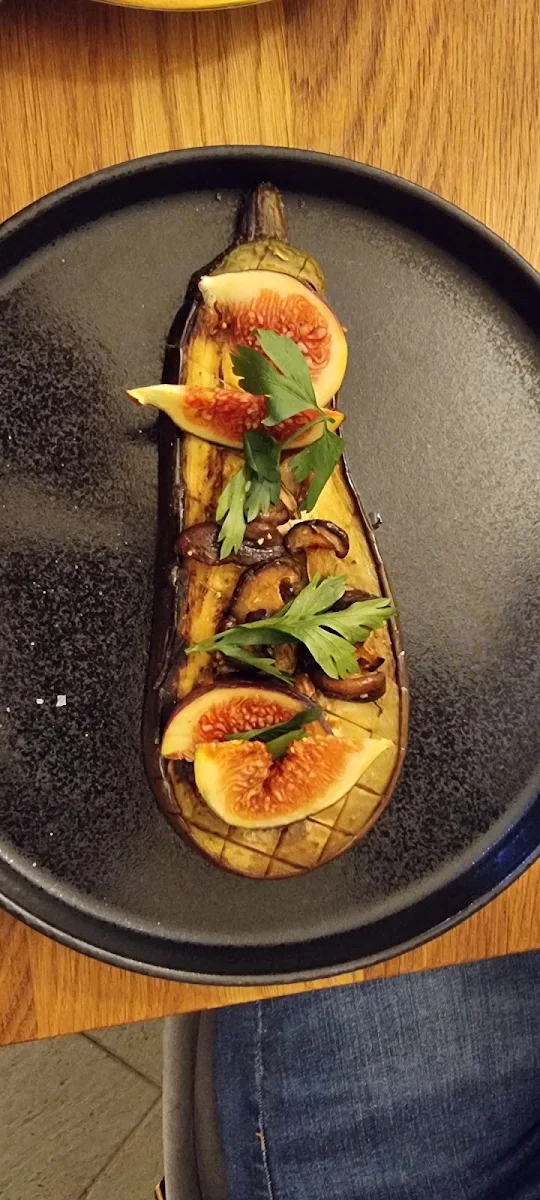 Aubergine Mit Feige Und Shiitake Pilze