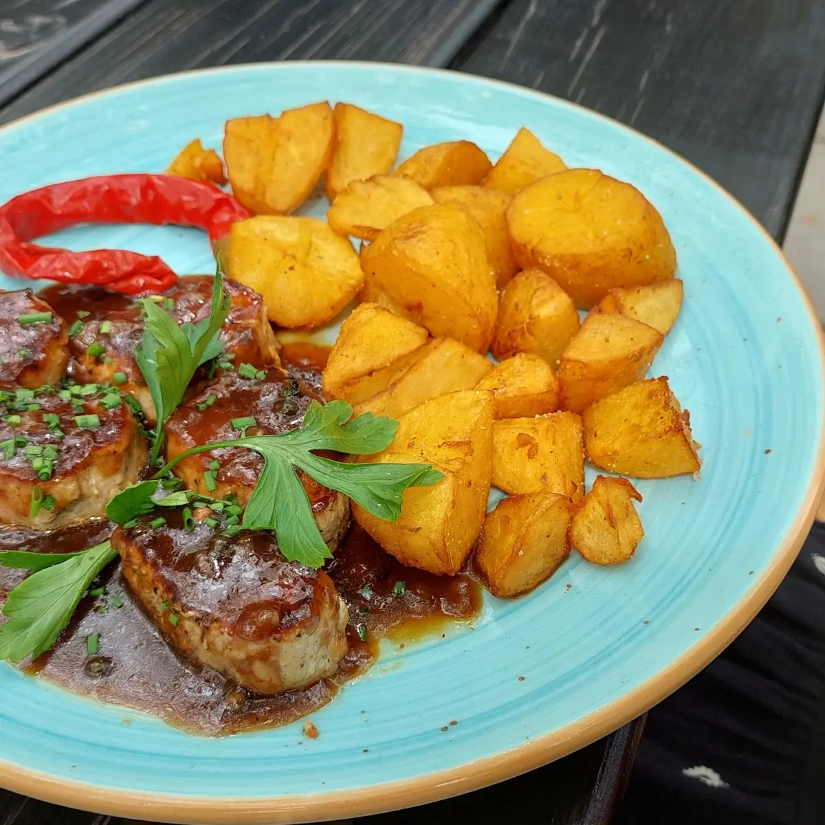 Holzhacker Steak Mit Kartoffelstampf