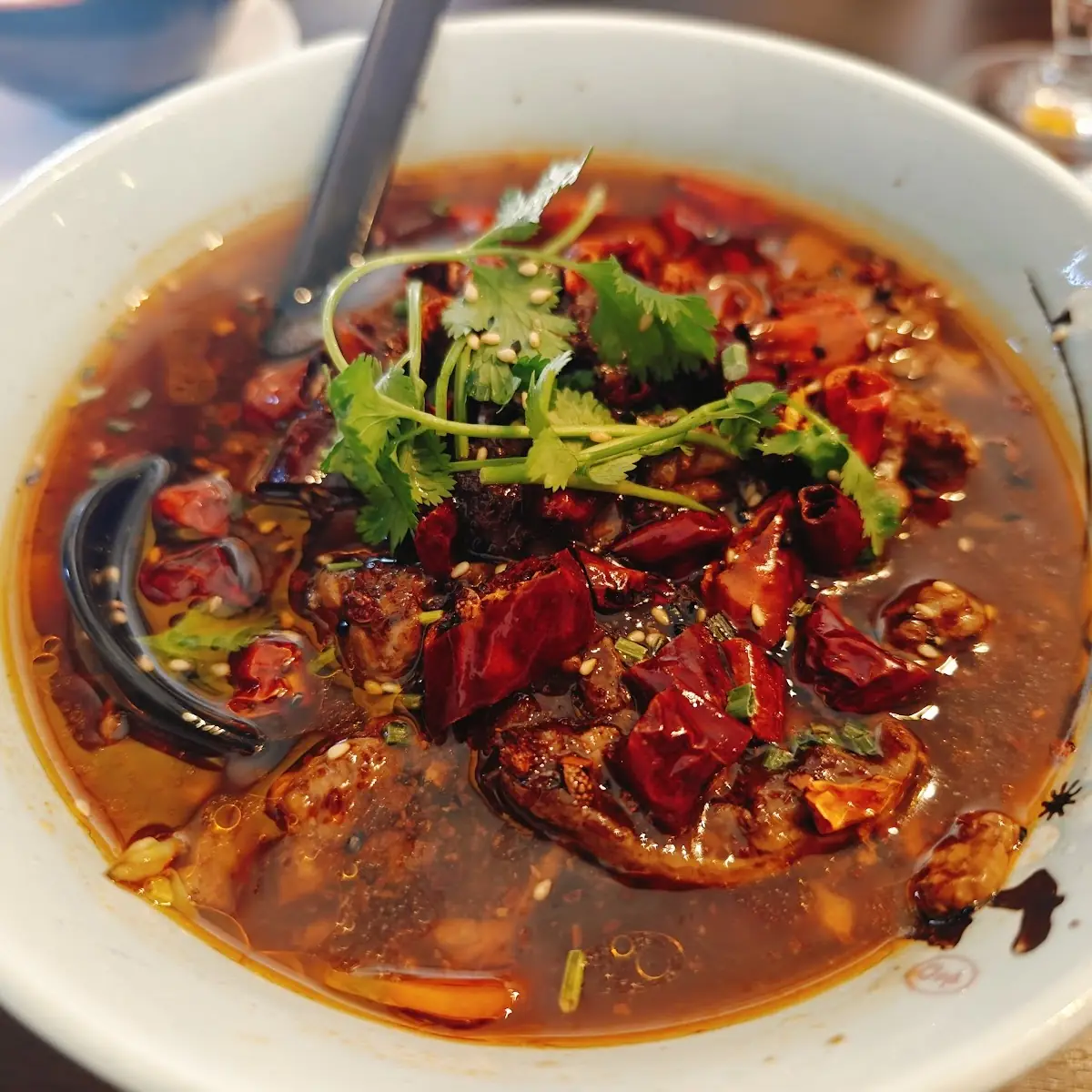 Pochiertes Geschnittenes Rindfleisch Im Heißen Chilli-öl