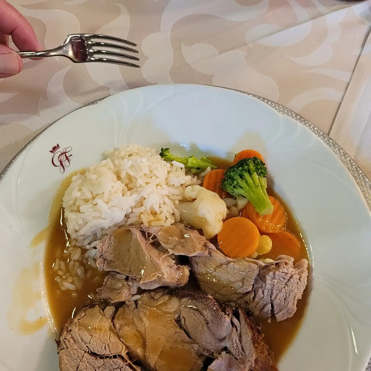 Kalbsbraten Mit Gemüse Und Reis