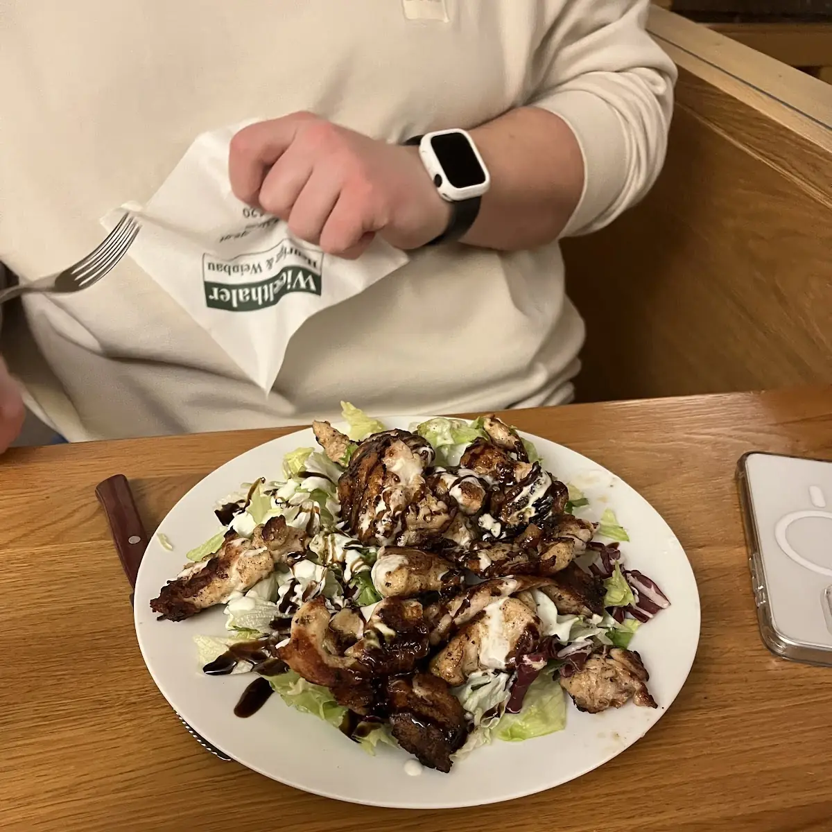 Hühnerstreifen Auf Blattsalat