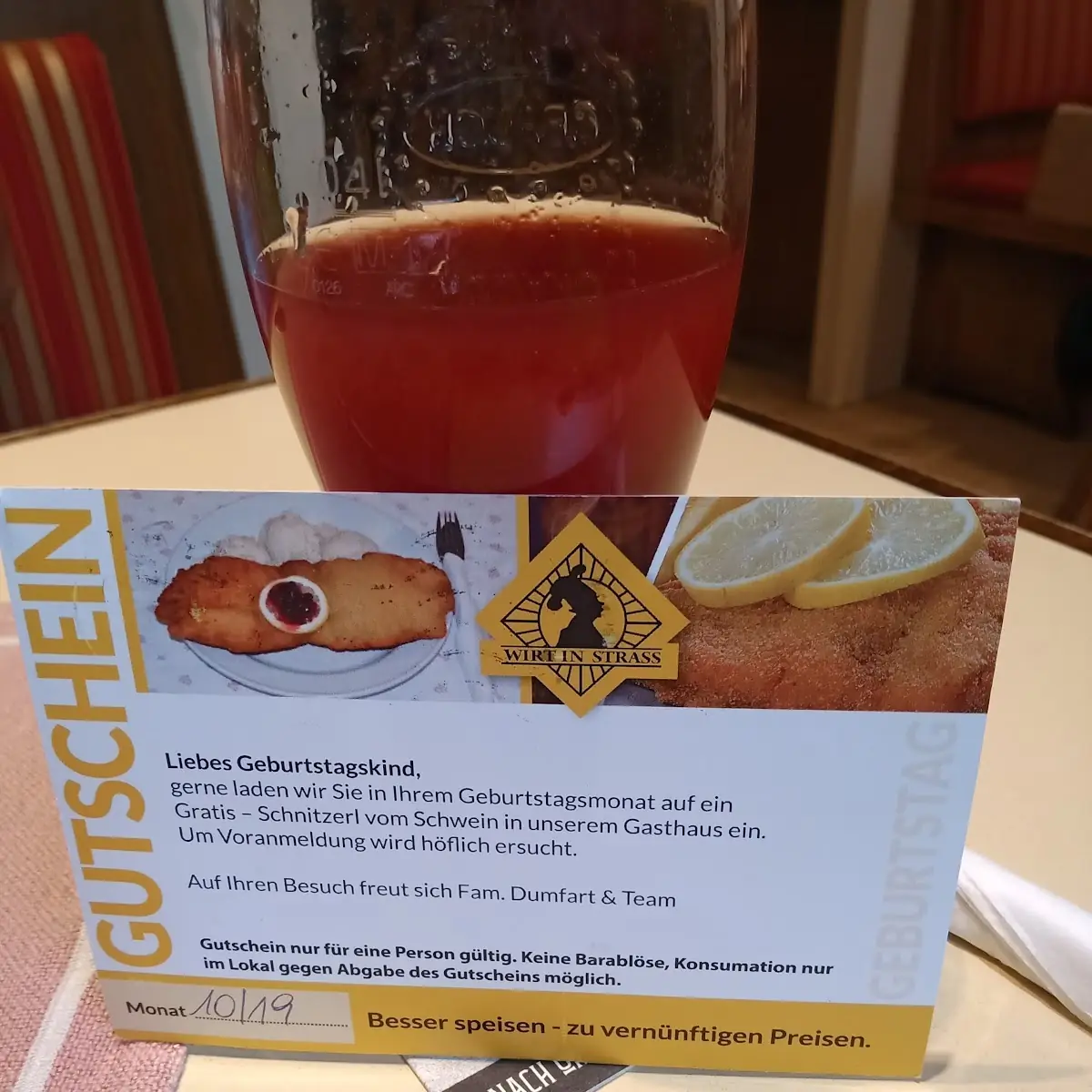 Wiener Schnitzel, Gasthaus Wirt in Straß