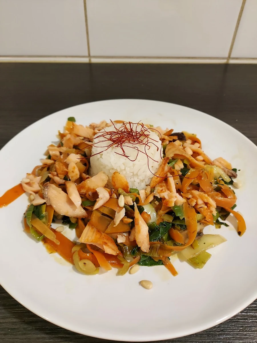 Gemüsepfanne Mit Lachs