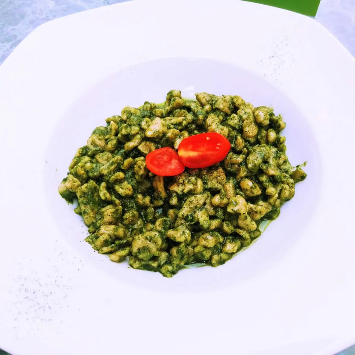 Vegane Spätzle Mit Pesto