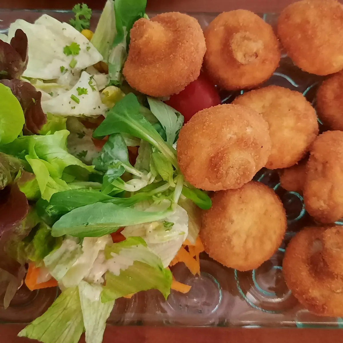 Gebackene Champignons