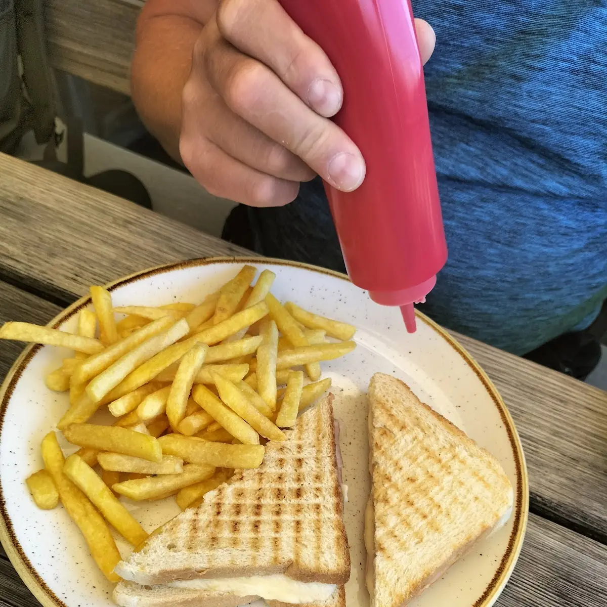 Käse Schinken Toast Mit Pommes