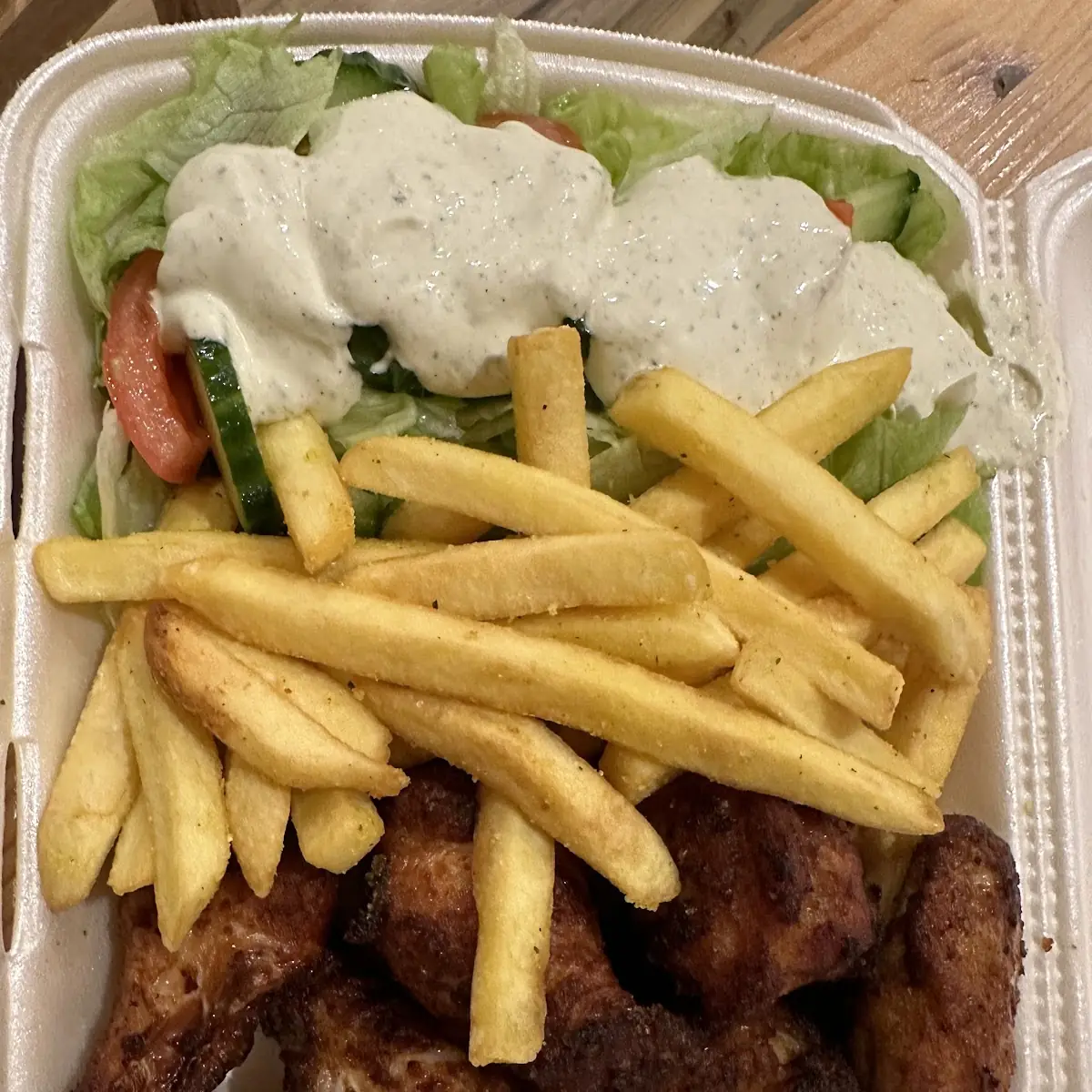 Fried Chicken with Salad