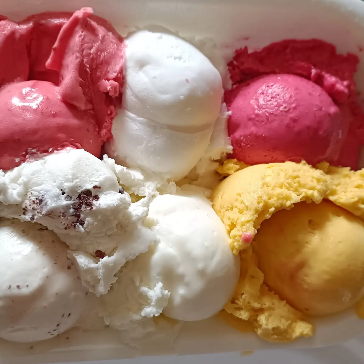 Verschieden Eis Sorten Mango Erdbeeren Zitrone Himbeeren