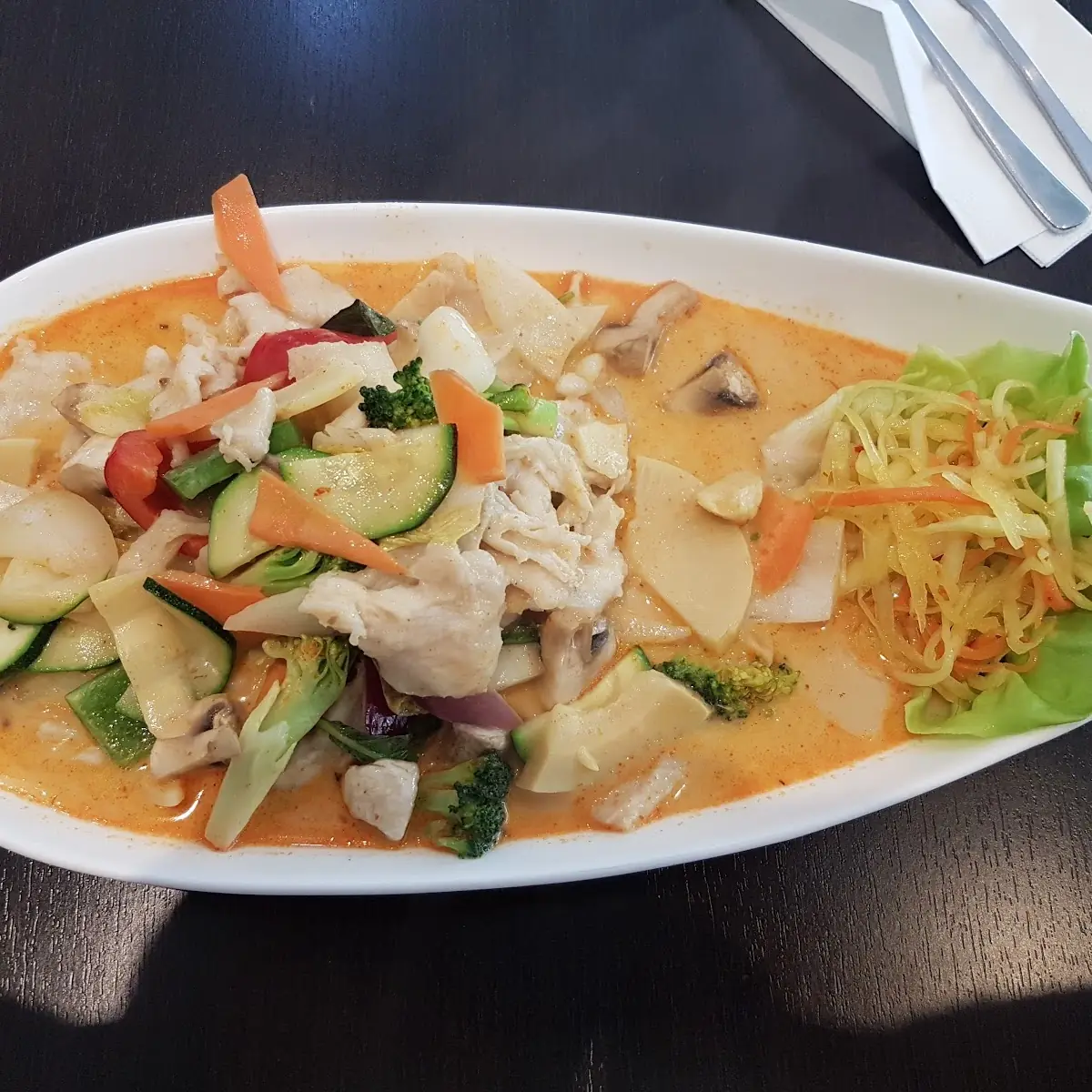 Huhn Mit Rotem Curry Nach Thai Art