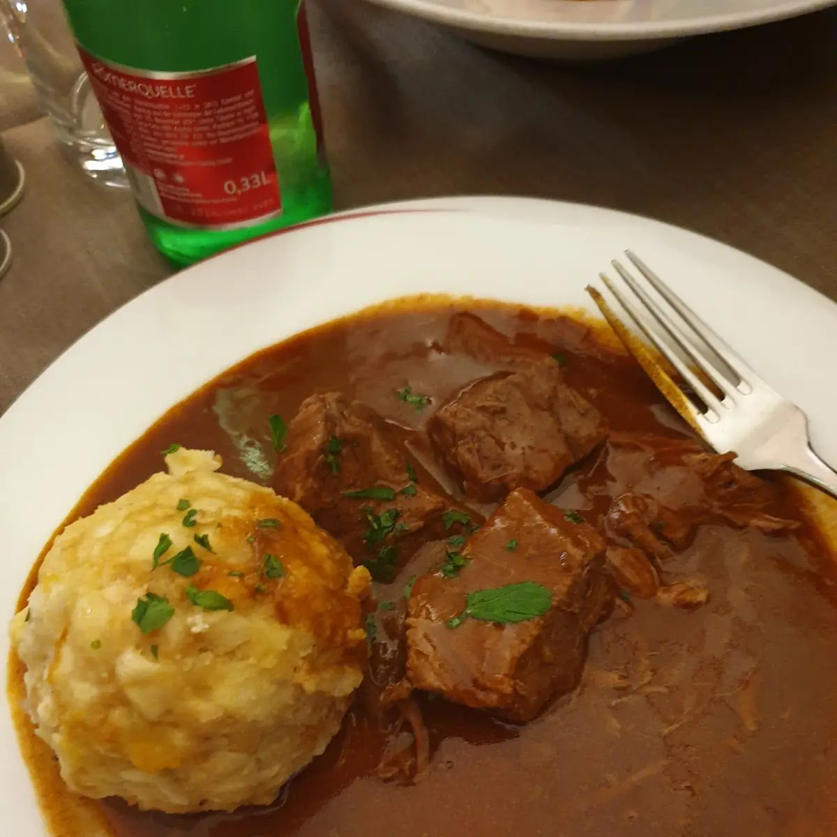 Homemade Beef Goulash with Bread Dumplings
