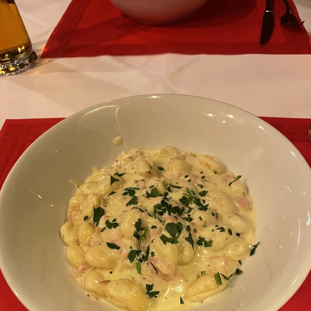 Gnocchi Mit Sahne- Schinkensoße