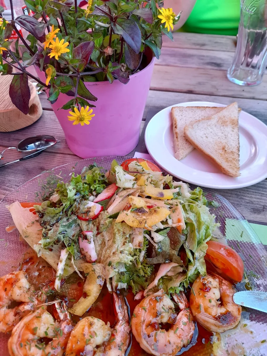 Gegrillte Riesengarnelen, Waldschenke Ramsau