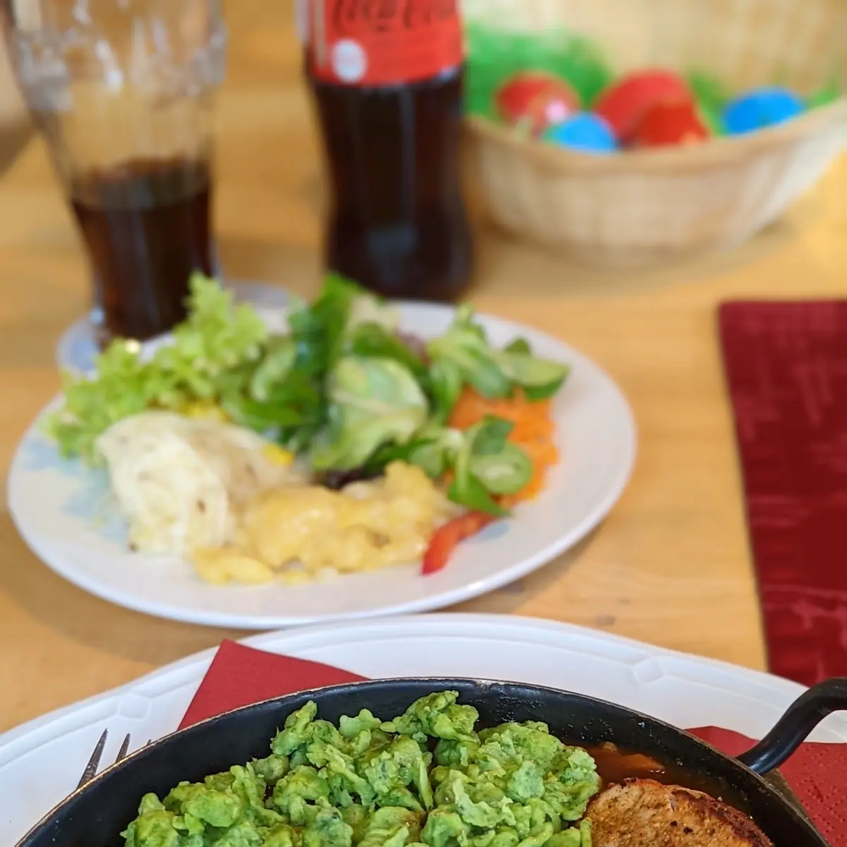 Grillpfanne Mit Bärlauchspätzle