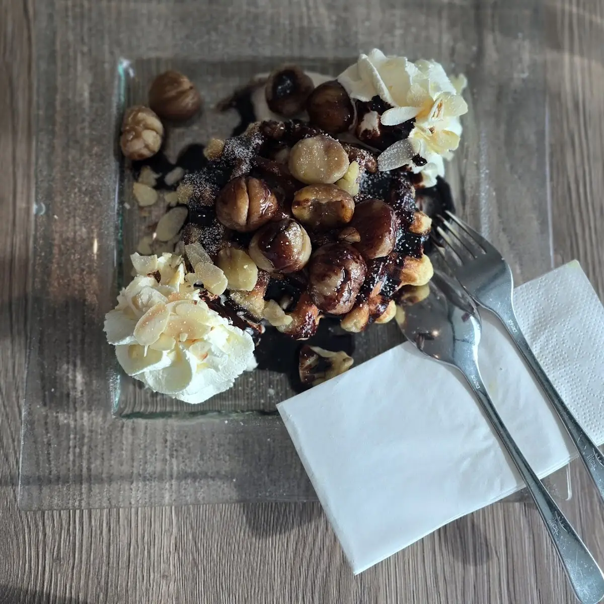 Waffel Mit Glacierten Maroni