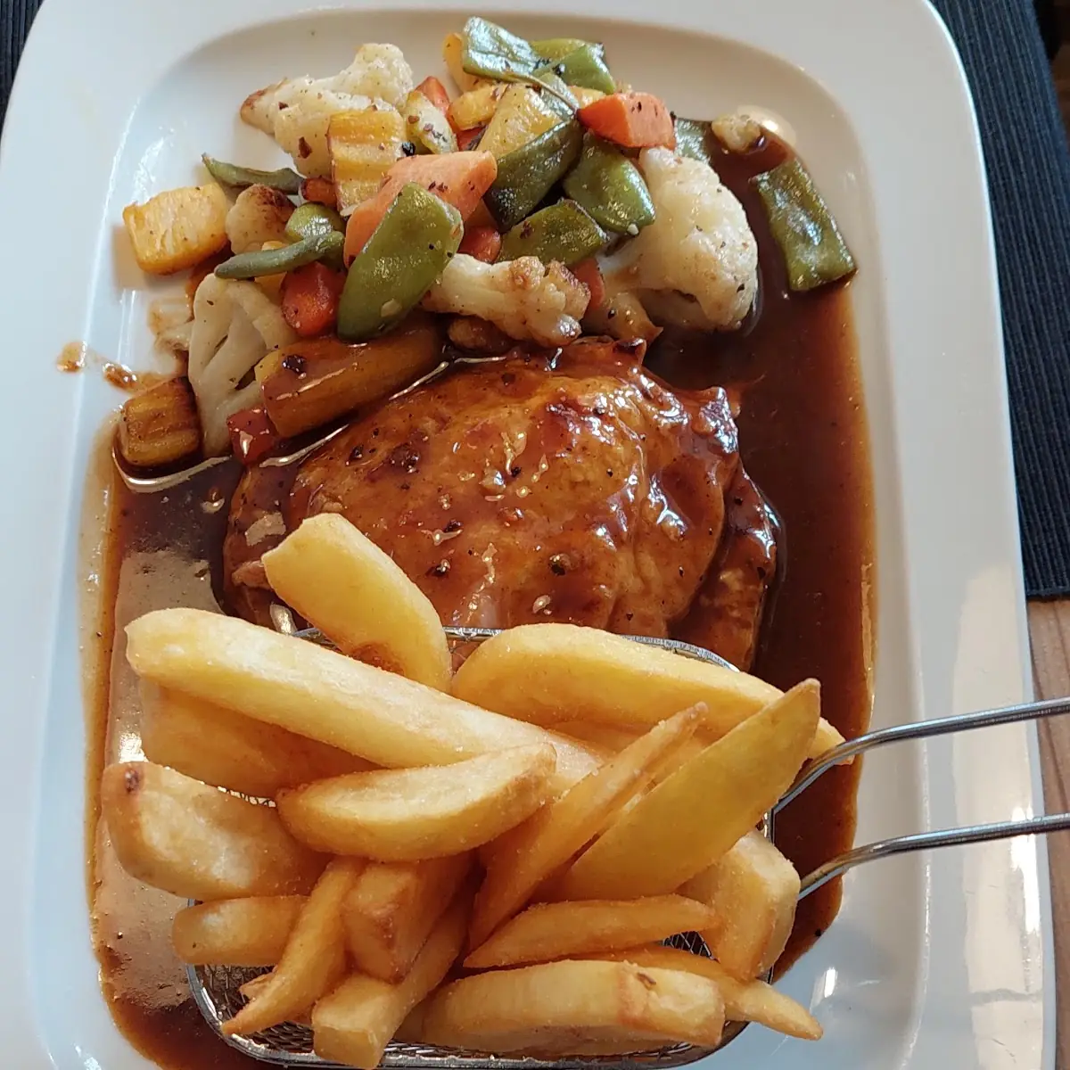 Schnitzel Hawaii Grillgemüse Und Pommes Selbstgemacht